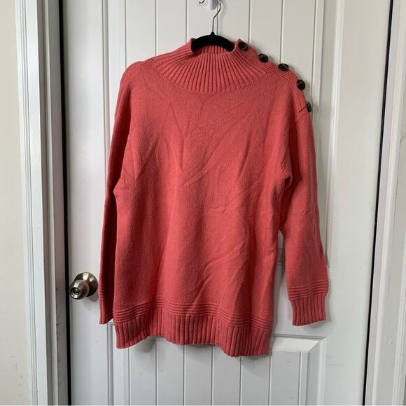 Anthropologie NEW pink mock neck tunic sweater size small - Picture 2 of 7
